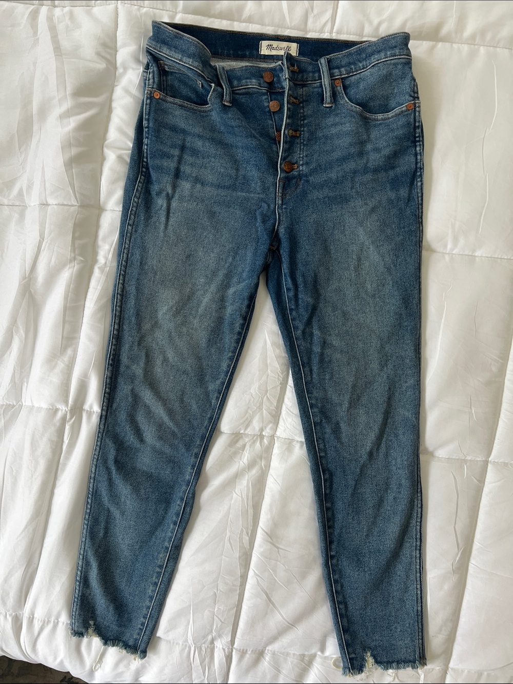 Madewell Skinny Button-Fly Jeans in Medium Blue Wash